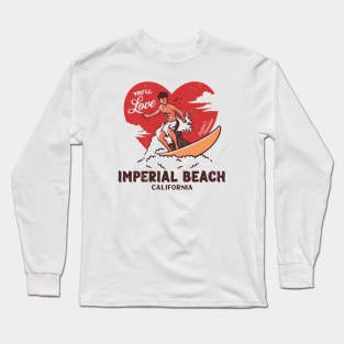 Vintage Surfing You'll Love Imperial Beach, California // Retro Surfer's Paradise Long Sleeve T-Shirt